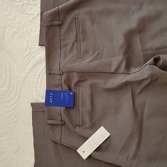 Straight Mid Rise Slacks - Picture 4 of 6